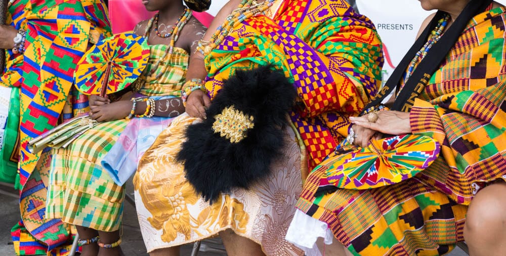 WK115-RBFRB - 3-Piece Queen Set, Handwoven Ashanti Kente Cloth from Ghana