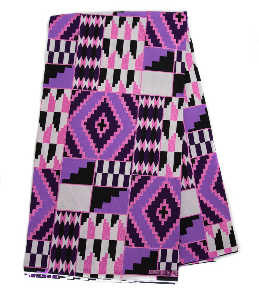 WP1791 - Quality African fabric Lilac/Purple/Pink metallic Glitter fab ...