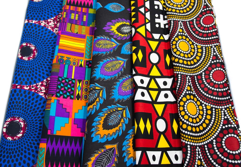 WP1806 - African Print Fabric Bundle, Ankara Quilt, 5 pieces of 1 Yard ...