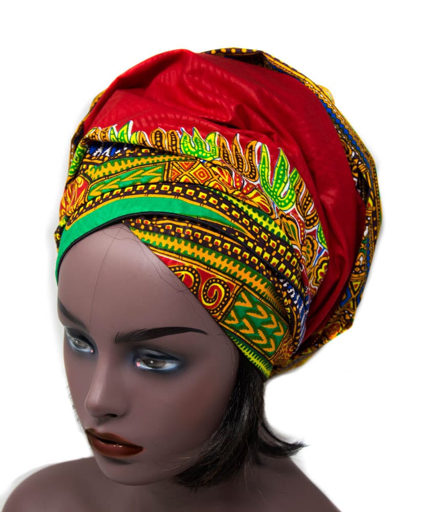 HT375 - Assorted Long African Headwraps, Ankara headwraps - Tess World Designs