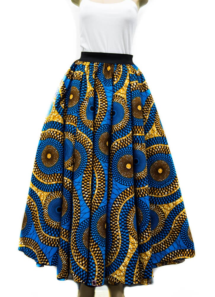 DW56 - Maxi Skirt African clothing Full Circular Tess World Designs Long Skirts -Measurement in Description - Tess World Designs