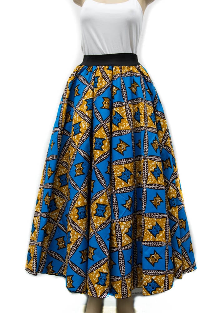 DW57 - Maxi Skirt African clothing Full Circular Tess World Designs Long Skirts -Measurement in Description - Tess World Designs