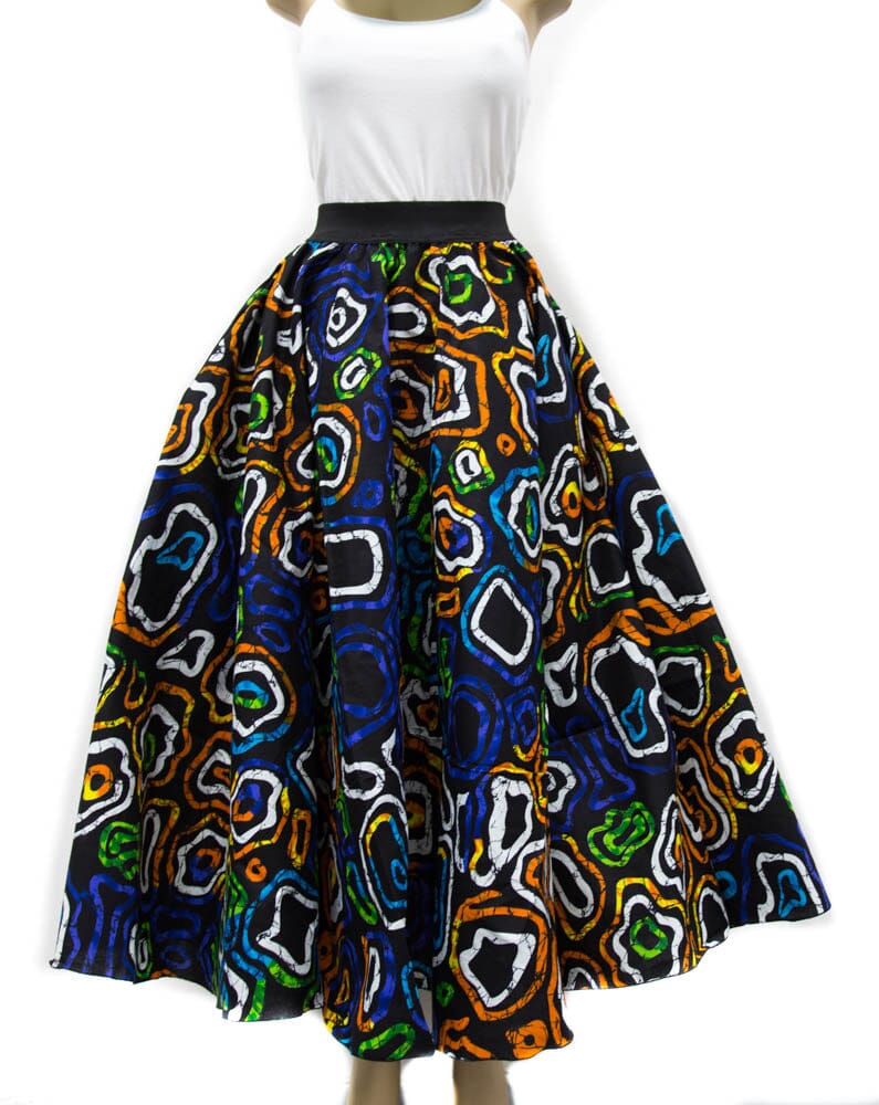 DW60 - Maxi Skirt African clothing Full Circular Tess World Designs Long Skirts -Measurement in Description - Tess World Designs
