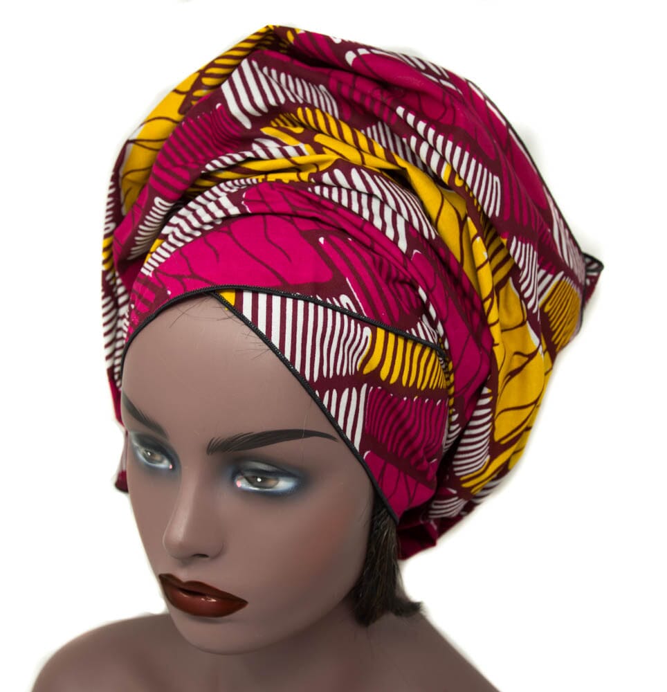 HT377 -Assorted Long Size African Headwraps, Ankara headwraps - Tess World Designs