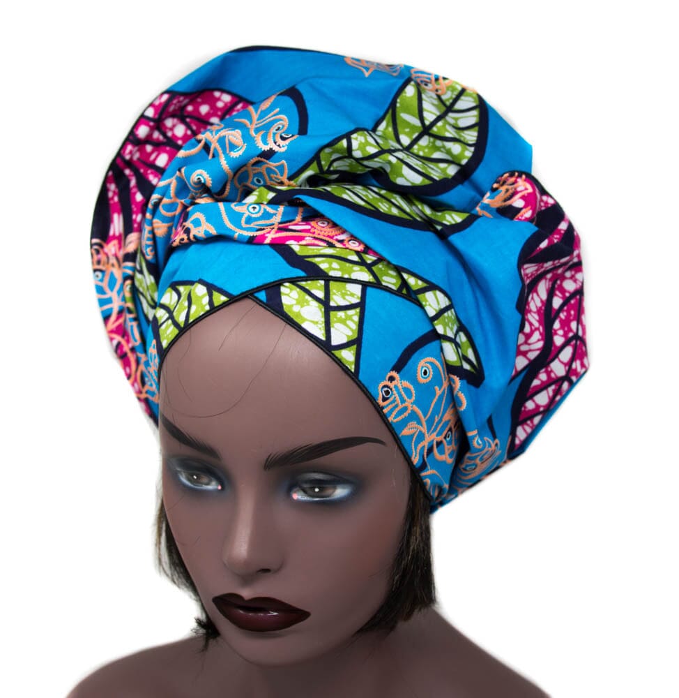 HT377 -Assorted Long Size African Headwraps, Ankara headwraps - Tess World Designs