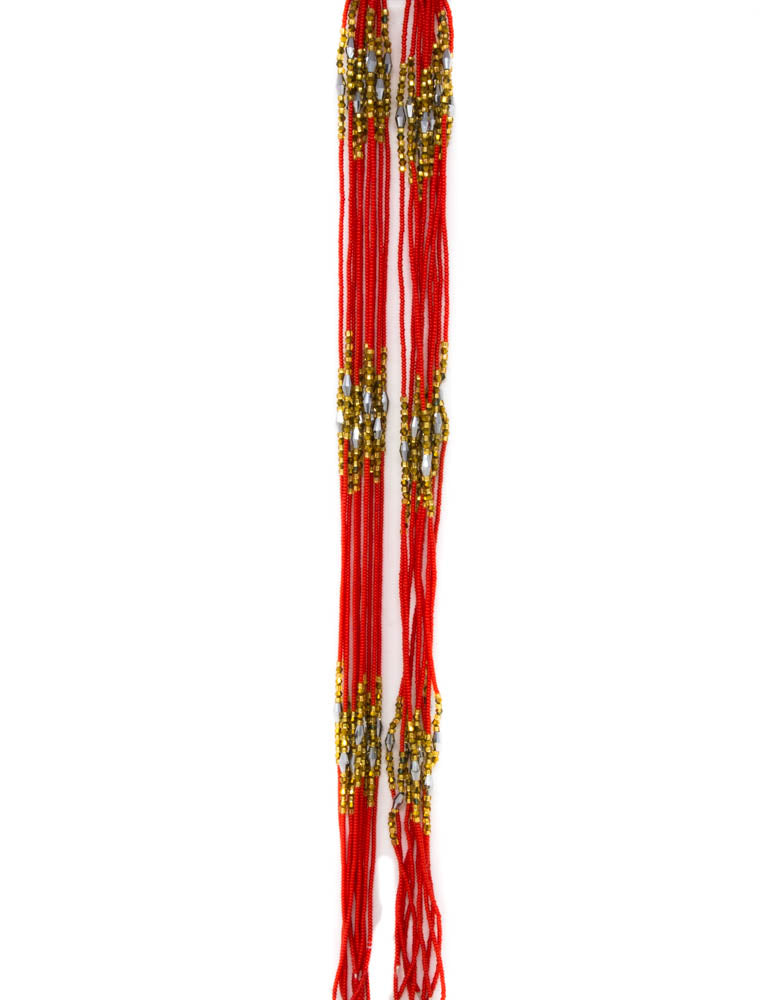 AB02-RED - African Waist Beads from Koforidua, Ghana - Tess World Designs