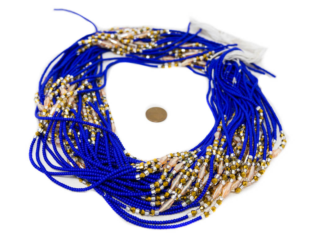 African Waist Beads, Red Waist Beads, Ghana Waist Beads, Belly Chain, Royal  Blue and Gold Waist Beads, Crystal Waist Beads -  Israel