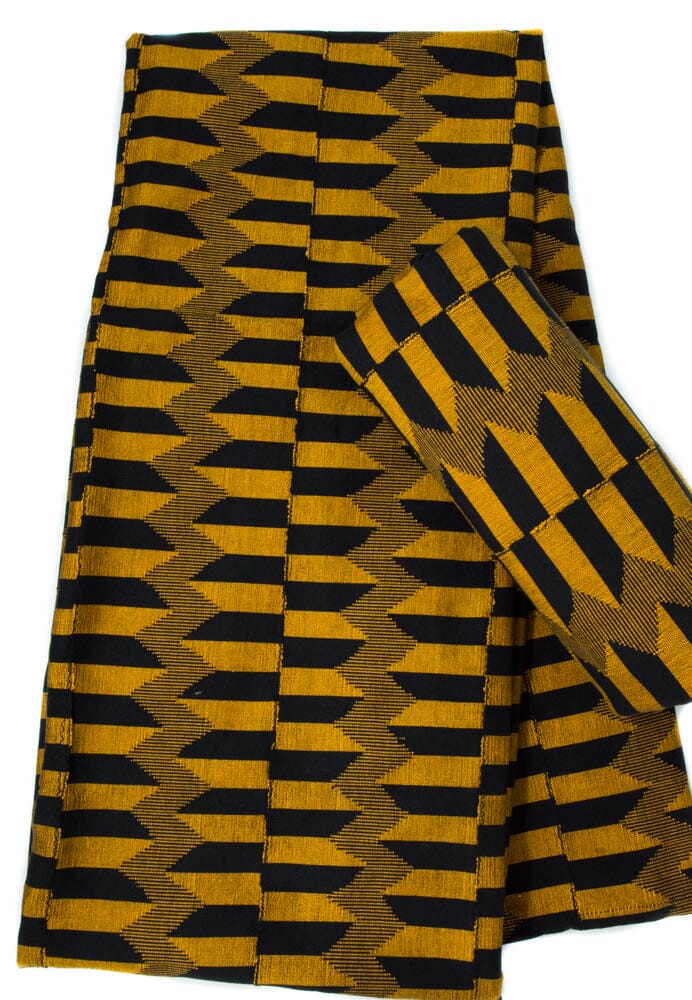 WK177-GB Authentic Handwoven Ewe Kete | Ghana Kente Cloth 2-piece Queen Set - Tess World Designs