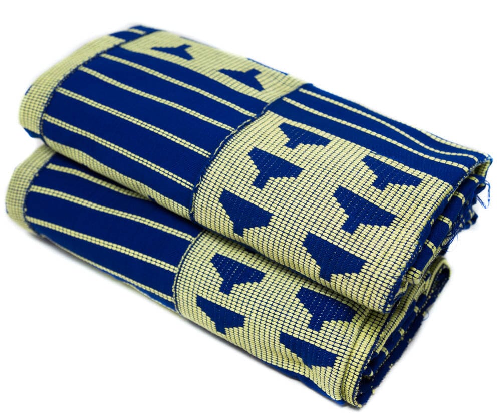 WK183-RBC  Handwoven Ashanti Ewe Kente Cloth from Ghana | 2-piece Queen Set - Tess World Designs